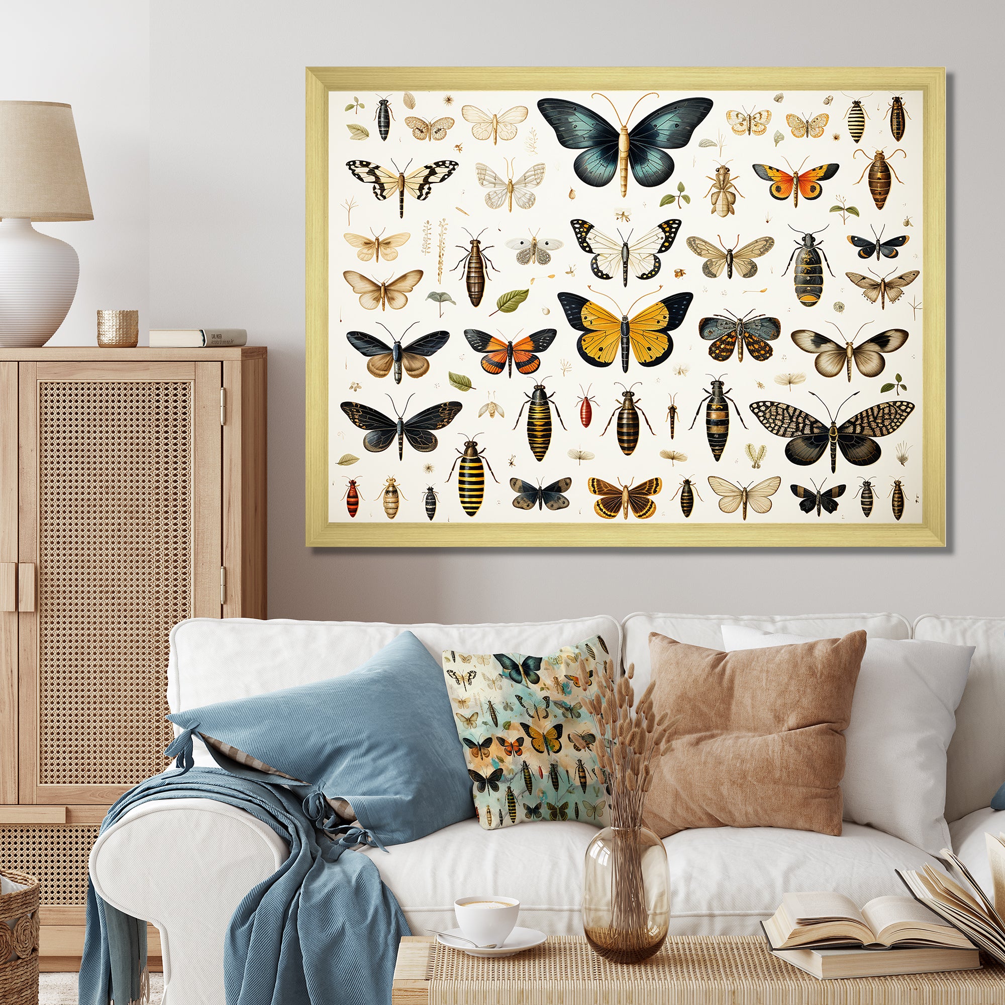 Blue and yellow Insects and Bugs - Insects & Bugs Home Decor Art
