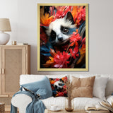 Pink and white floral Meerkat portrait - Meercat Wall Decor