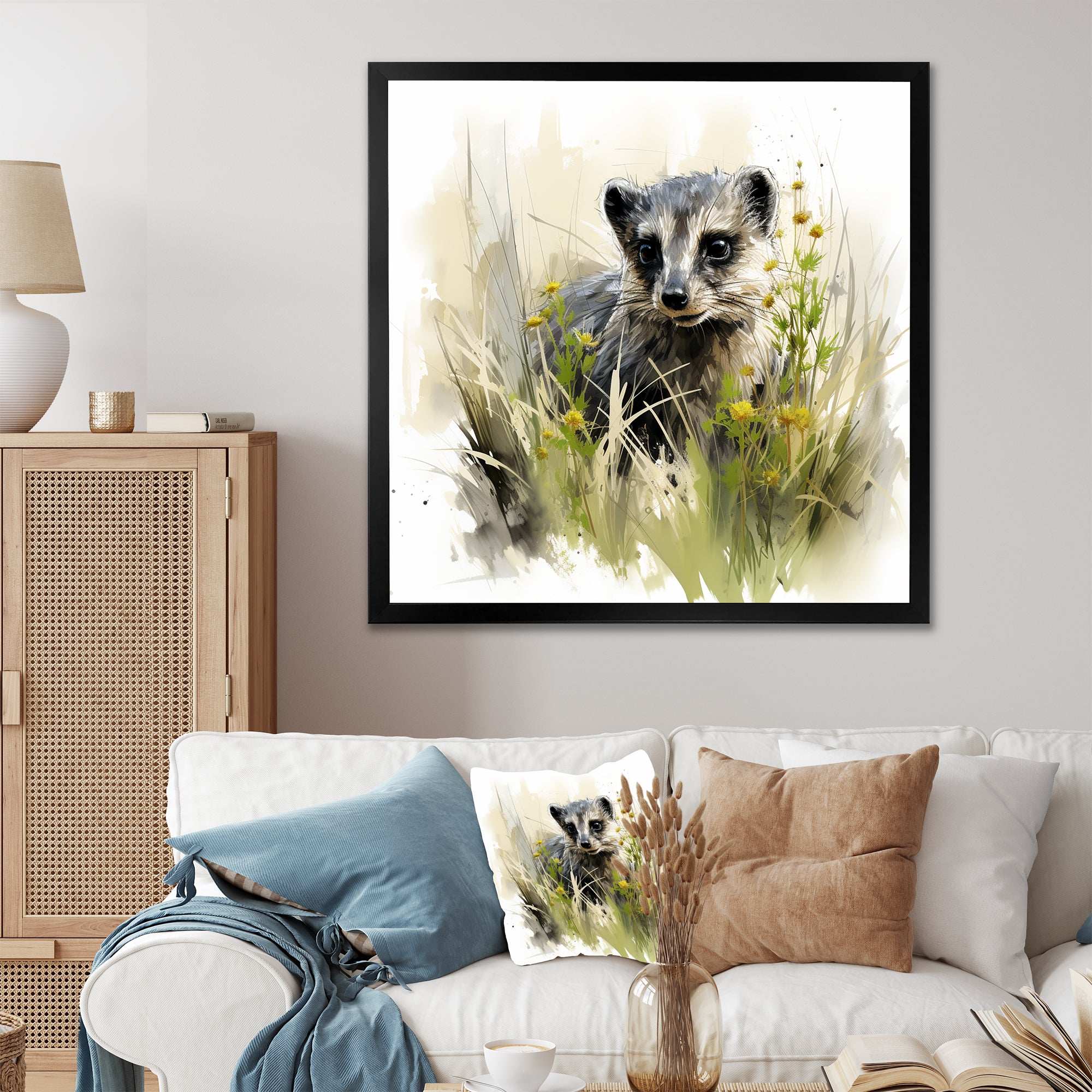 Grey meadow Meerkat - Gray Meercat Wall Art