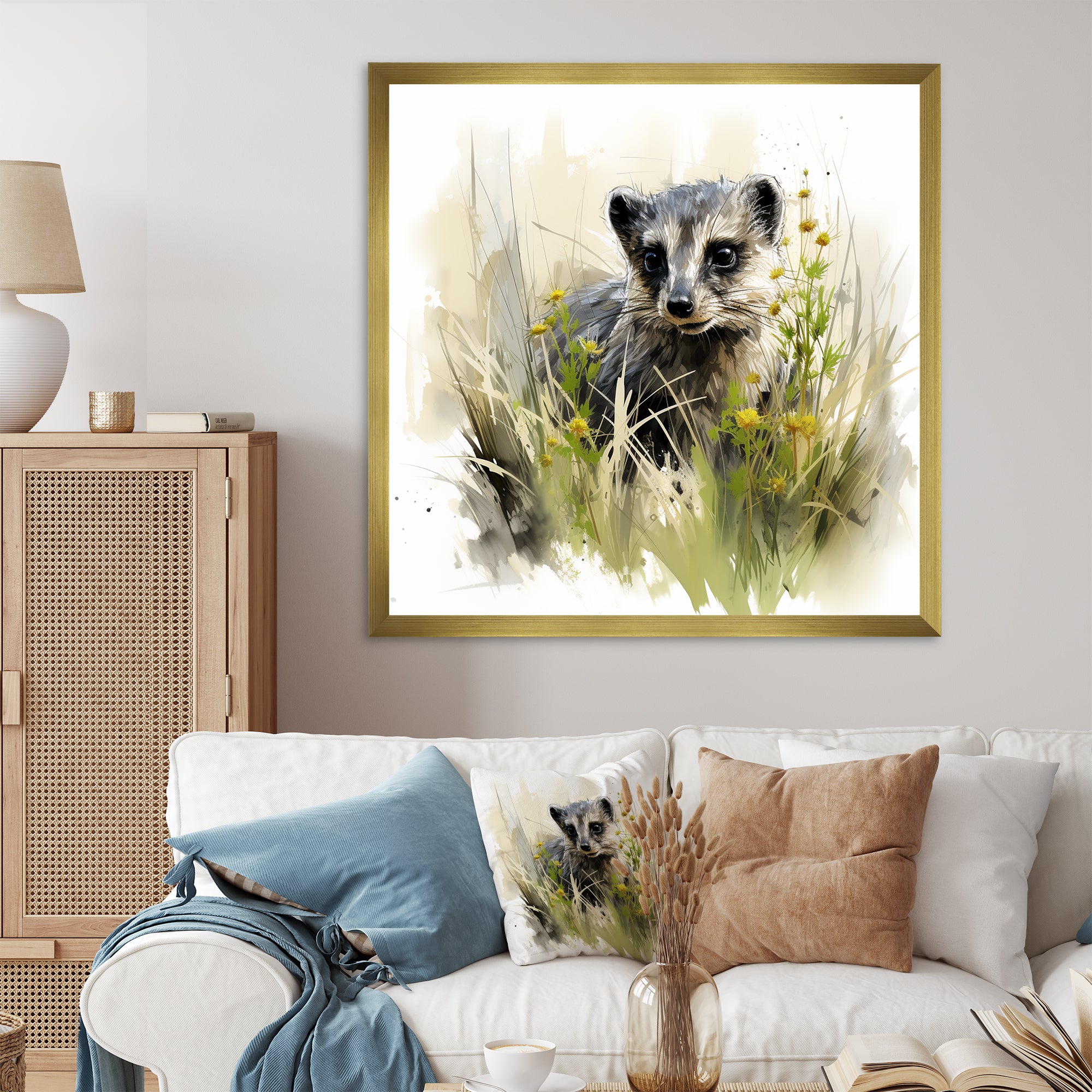 Grey meadow Meerkat - Gray Meercat Wall Art