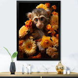 Yellow Autumn Monkey Palette - Monkey Canvas Wall Art