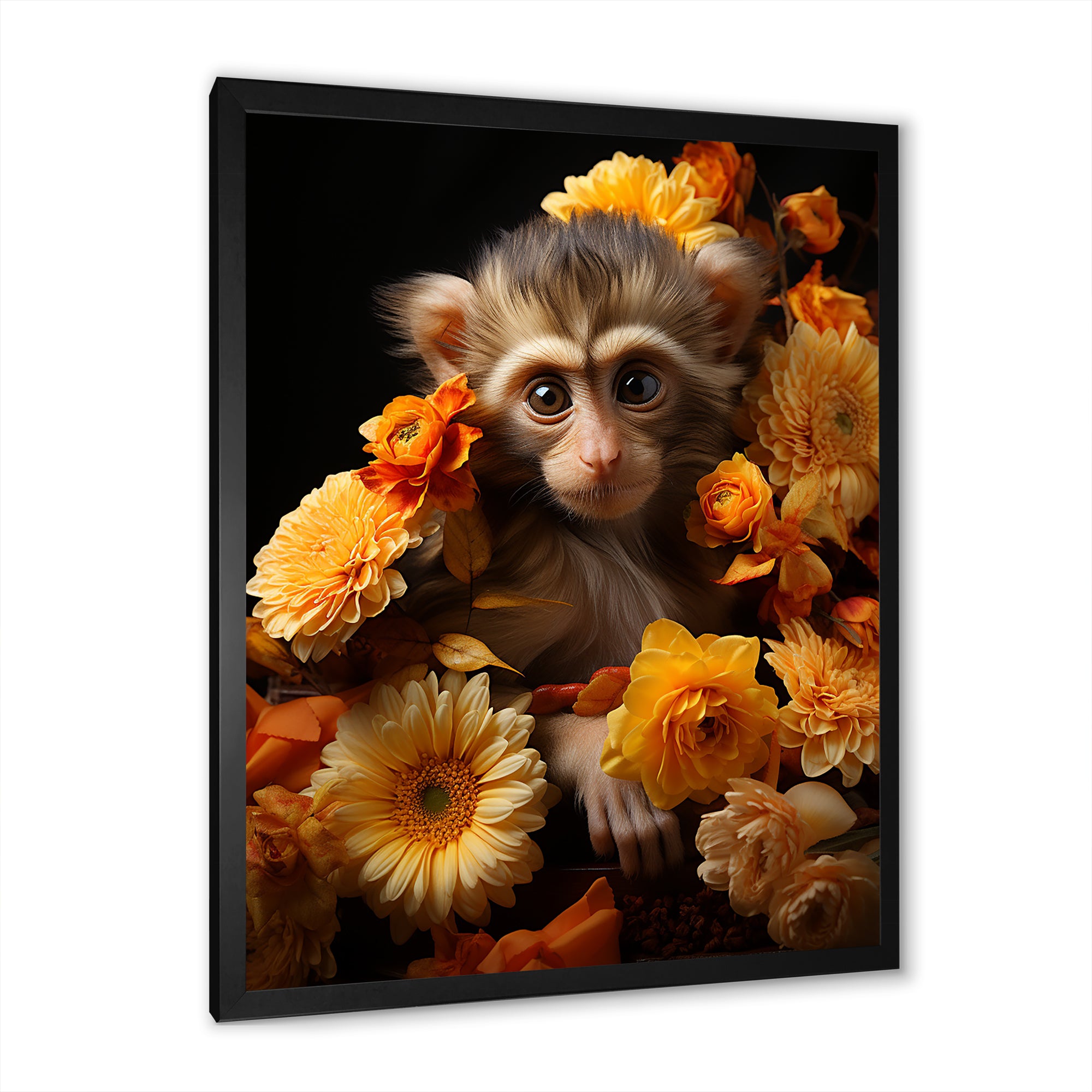 Yellow Autumn Monkey Palette - Monkey Canvas Wall Art