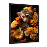 Yellow Autumn Monkey Palette - Monkey Canvas Wall Art
