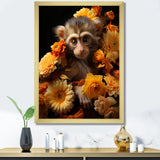 Yellow Autumn Monkey Palette - Monkey Canvas Wall Art