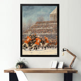 Orange 1970S Football Clash I - Football Canvas Wall Art