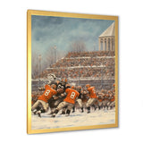 Orange 1970S Football Clash I - Football Canvas Wall Art