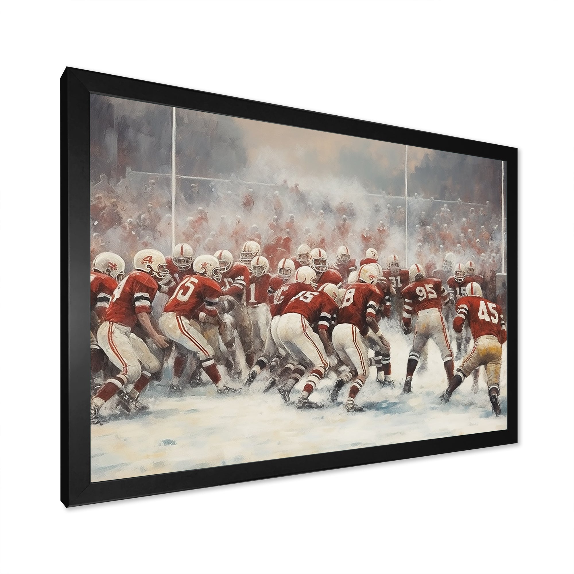 Red Sporting Football Game - Sport Football Canvas Wall Art