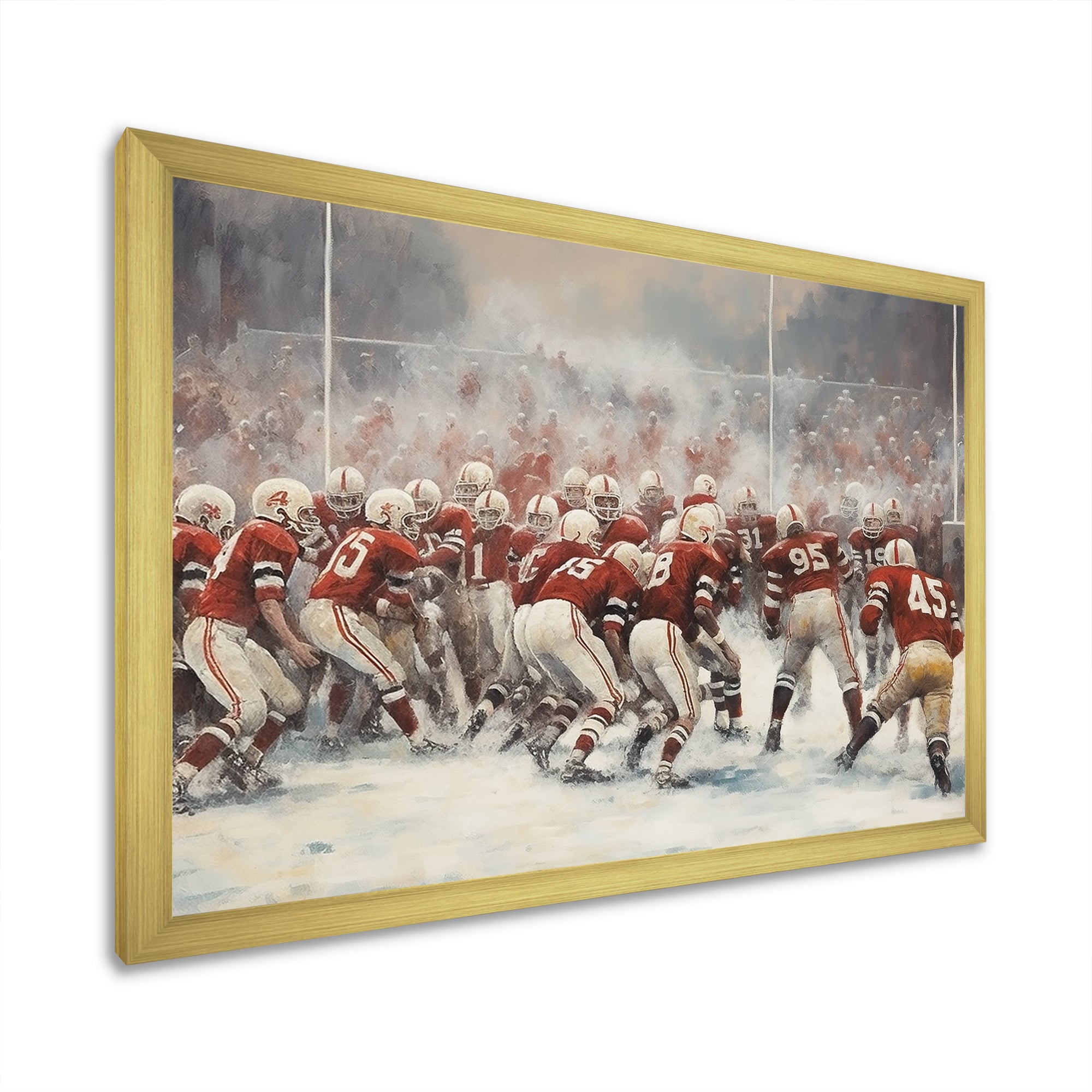 Red Sporting Football Game - Sport Football Canvas Wall Art