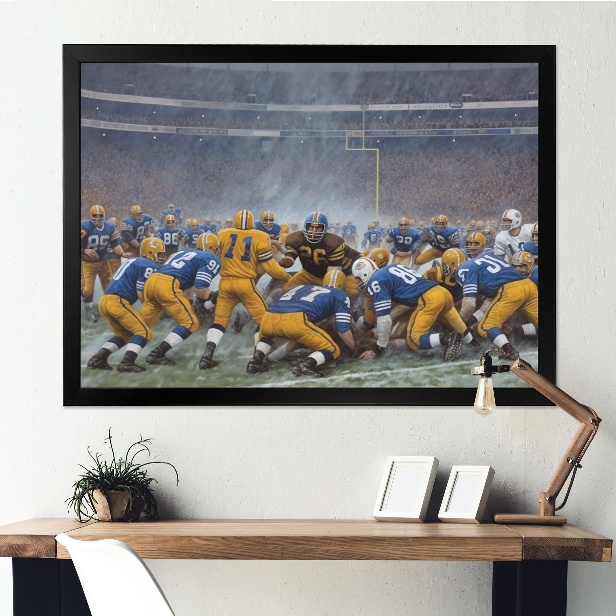 Blue Sporting Football Game - Sport Football Canvas Wall Art