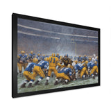 Blue Sporting Football Game - Sport Football Canvas Wall Art