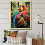 Blue Parrot jungle Paradise - Parrot Framed Canvas Art