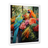 Blue Parrot jungle Paradise - Parrot Framed Canvas Art
