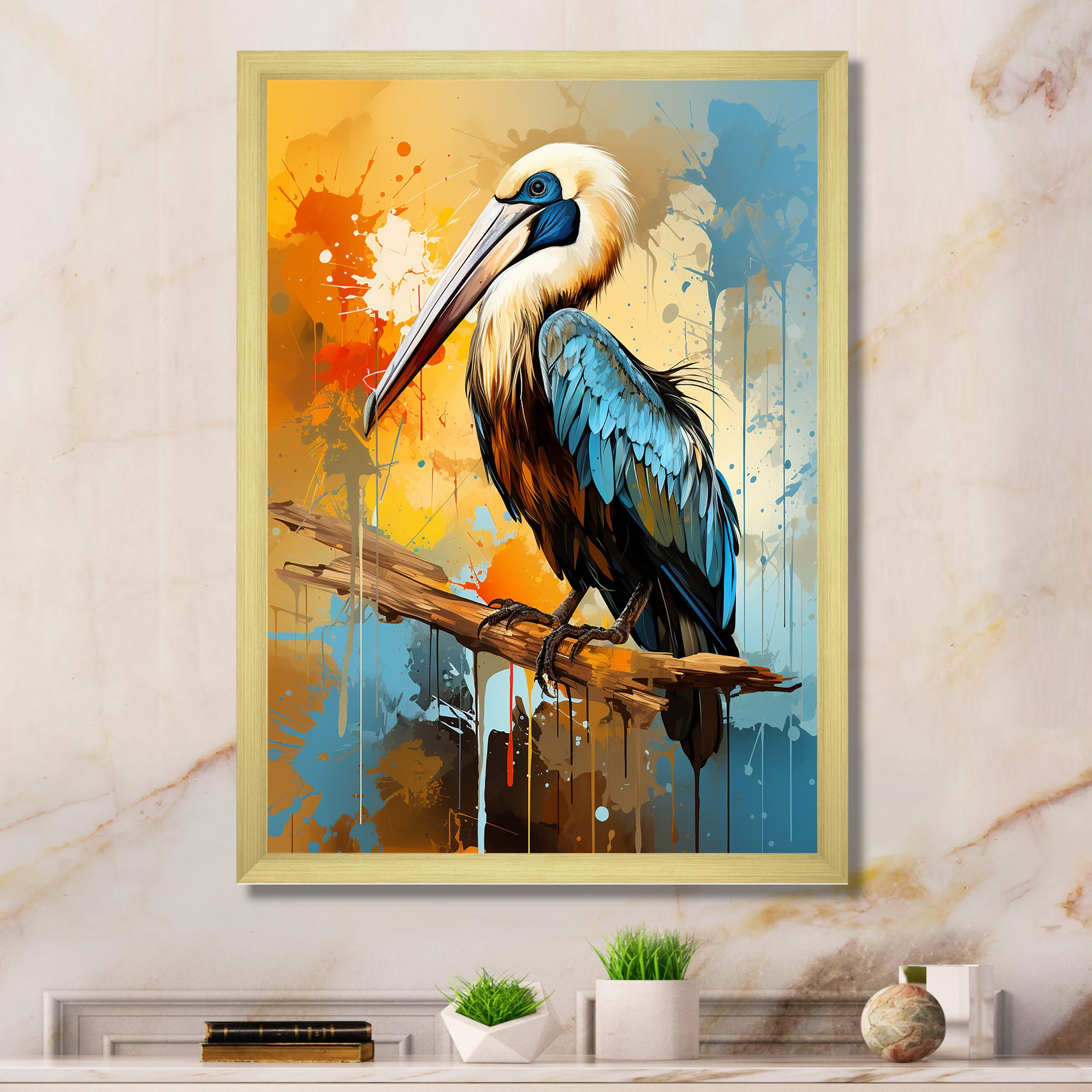 Feathered Pelican elegance - Pelican Wall Decor