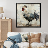 Grey Roosters Farm yard freedom - Rooster Canvas Wall Art