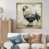 Grey Roosters Farm yard freedom - Rooster Canvas Wall Art