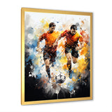 Abstract Soccer Players During Game I - Soccer Canvas Wall Art