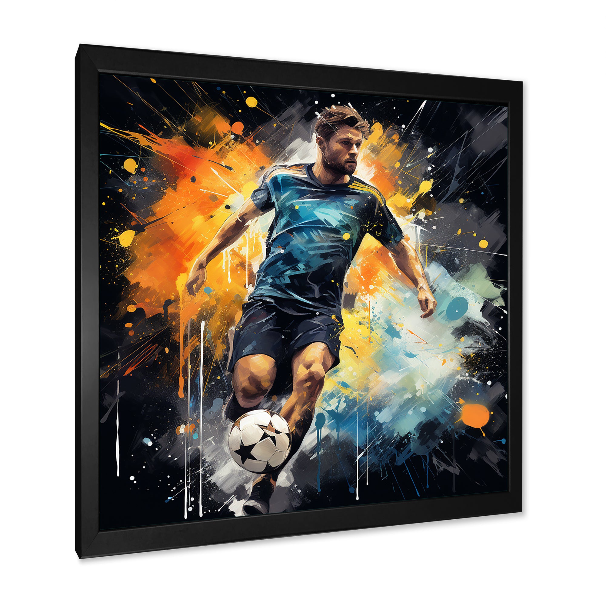 Green And Yellow Soccer Player I - Soccer Canvas Wall Art