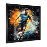 Green And Yellow Soccer Player I - Soccer Canvas Wall Art