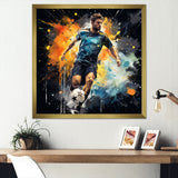 Green And Yellow Soccer Player I - Soccer Canvas Wall Art