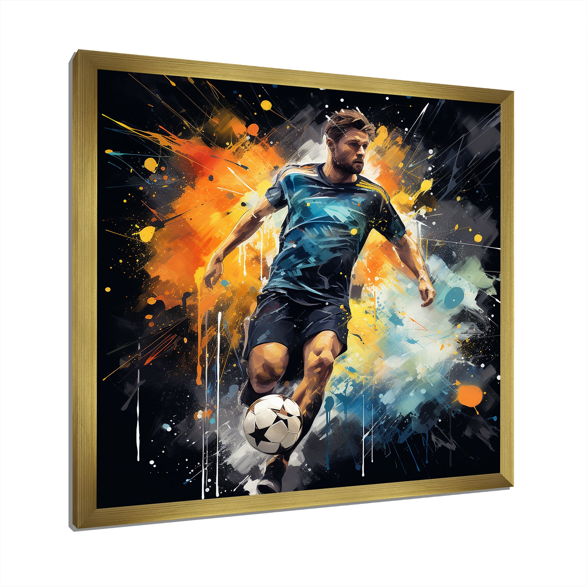 Green And Yellow Soccer Player I - Soccer Canvas Wall Art