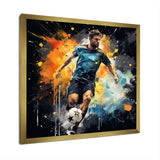 Green And Yellow Soccer Player I - Soccer Canvas Wall Art