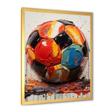 Red And Orange Soccer Ball - Soccer Canvas Wall Art