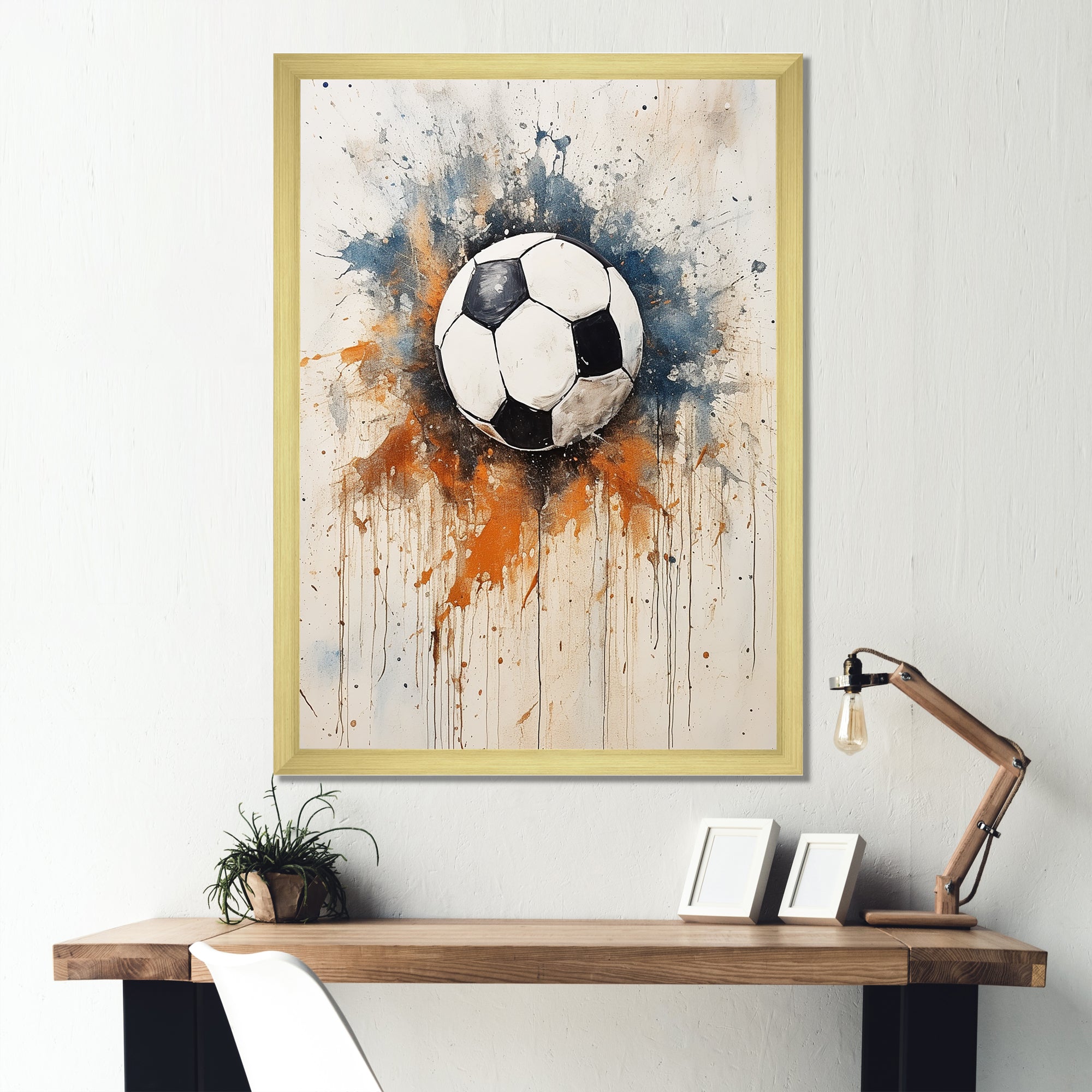 World Cup Beige Soccer Ball - Soccer Canvas Wall Art
