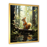 Brown and green squirrel forest acrobat - Brown Squirrel Wall Art