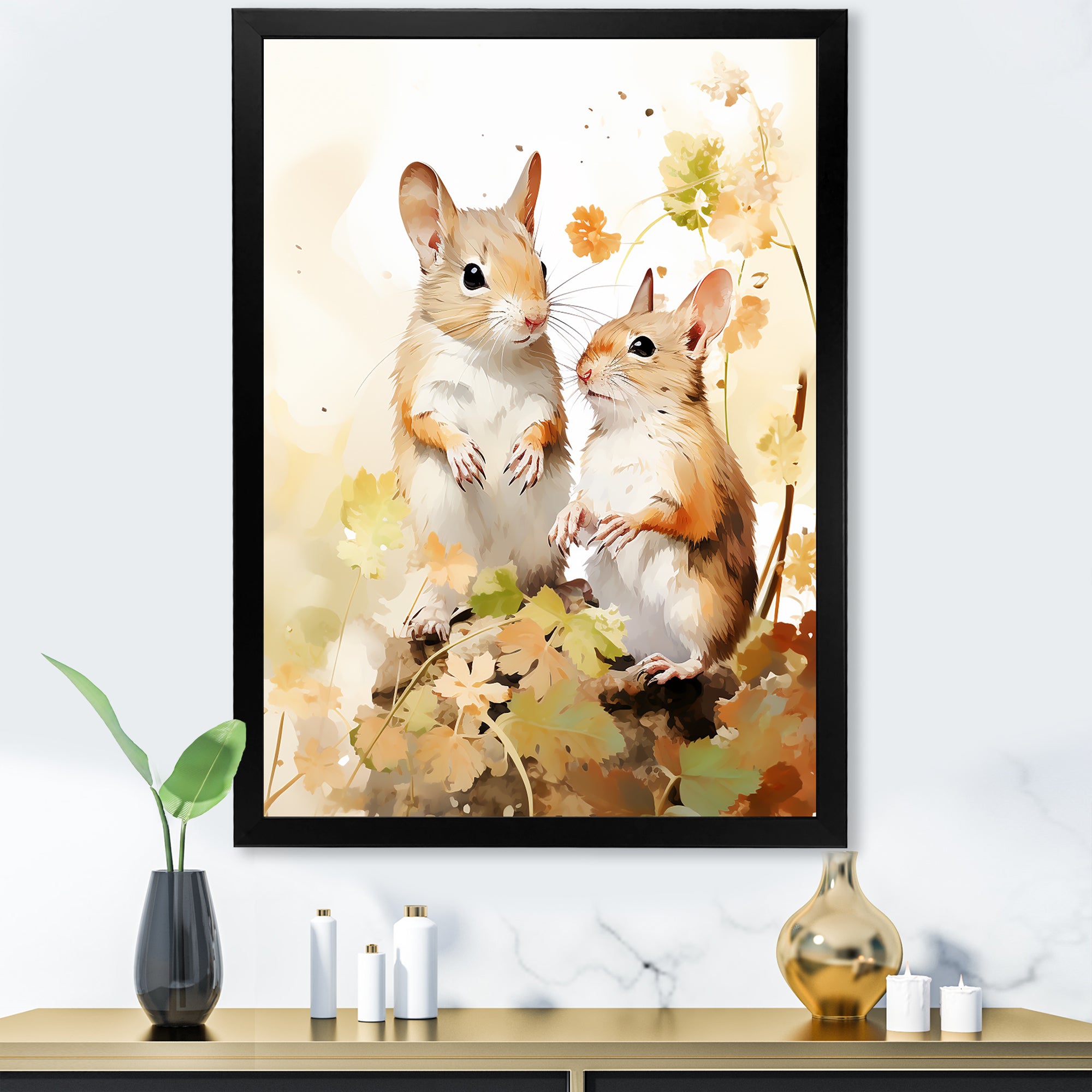 Cute Squirrel Playtime - Squirrel Bedroom Wall Art