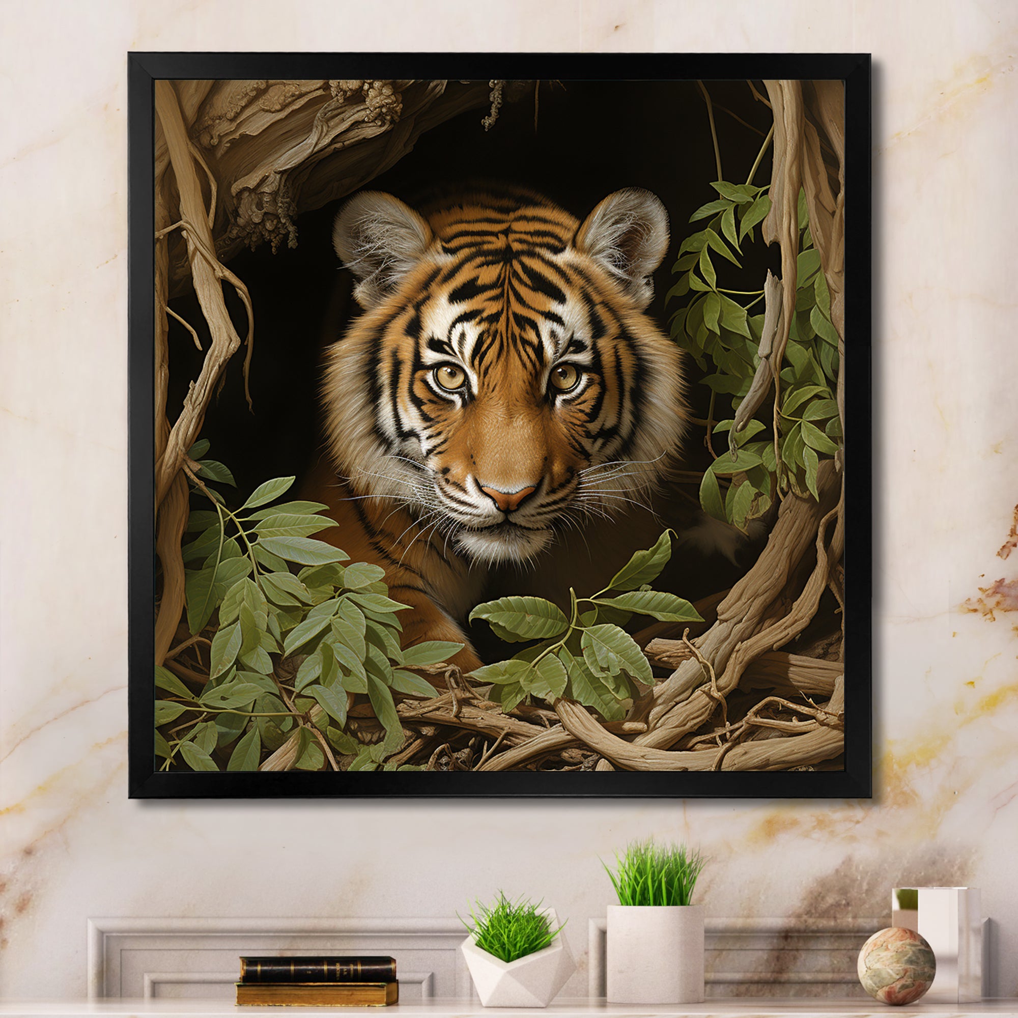 Brown jungle Tiger portrait - Tiger Wall Decor
