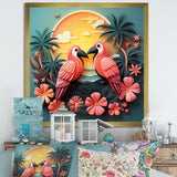 Pink Tropical Toucans - Bird Floral Wall Art Prints