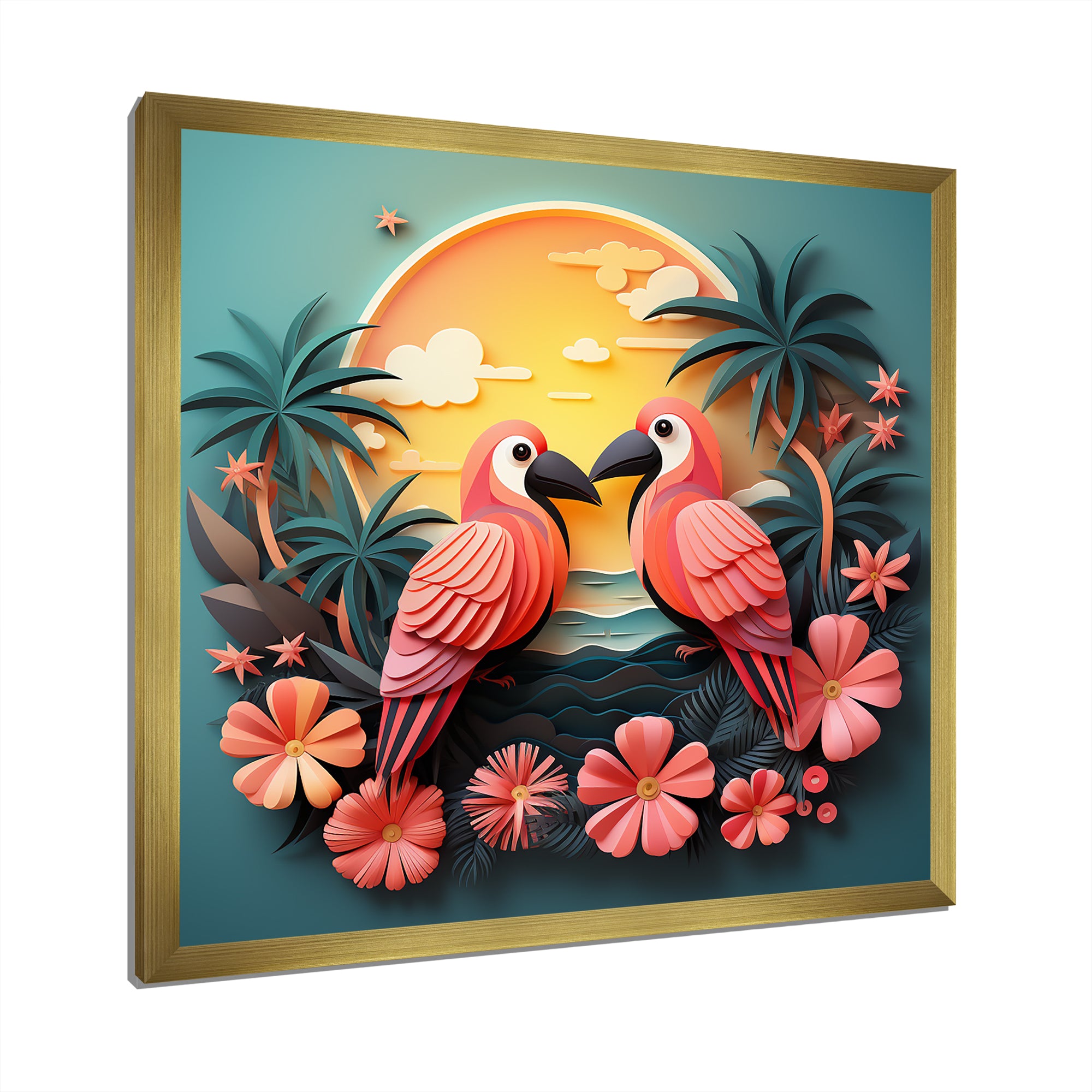 Pink Tropical Toucans - Bird Floral Wall Art Prints