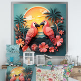 Pink Tropical Toucans - Bird Floral Wall Art Prints