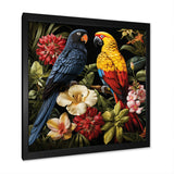 Yellow and blue Tropical Parrots - Blue Parrot Wall Art