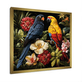 Yellow and blue Tropical Parrots - Blue Parrot Wall Art