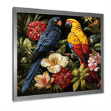 Yellow and blue Tropical Parrots - Blue Parrot Wall Art