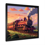 Sunset Train voyage in USA I - Train Canvas Wall Art