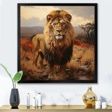 Lions Savannah horizon - Lion Canvas Wall Art