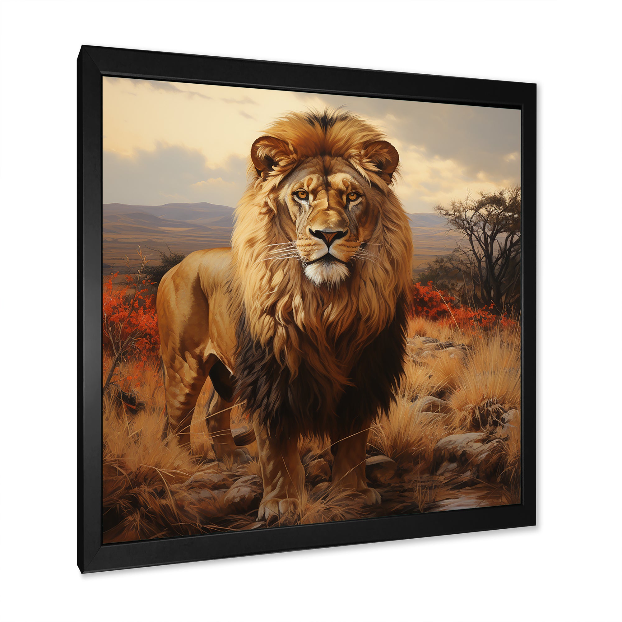 Lions Savannah horizon - Lion Canvas Wall Art