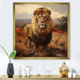 Lions Savannah horizon - Lion Canvas Wall Art