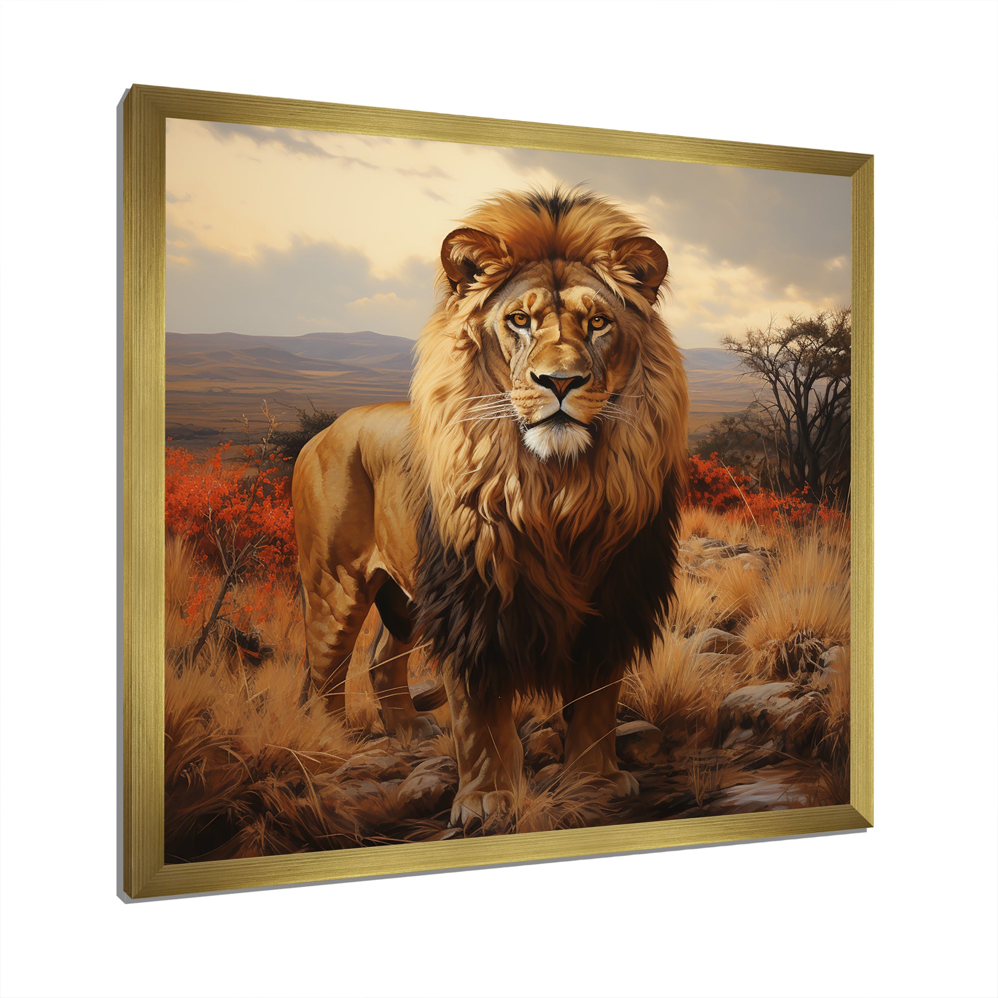 Lions Savannah horizon - Lion Canvas Wall Art
