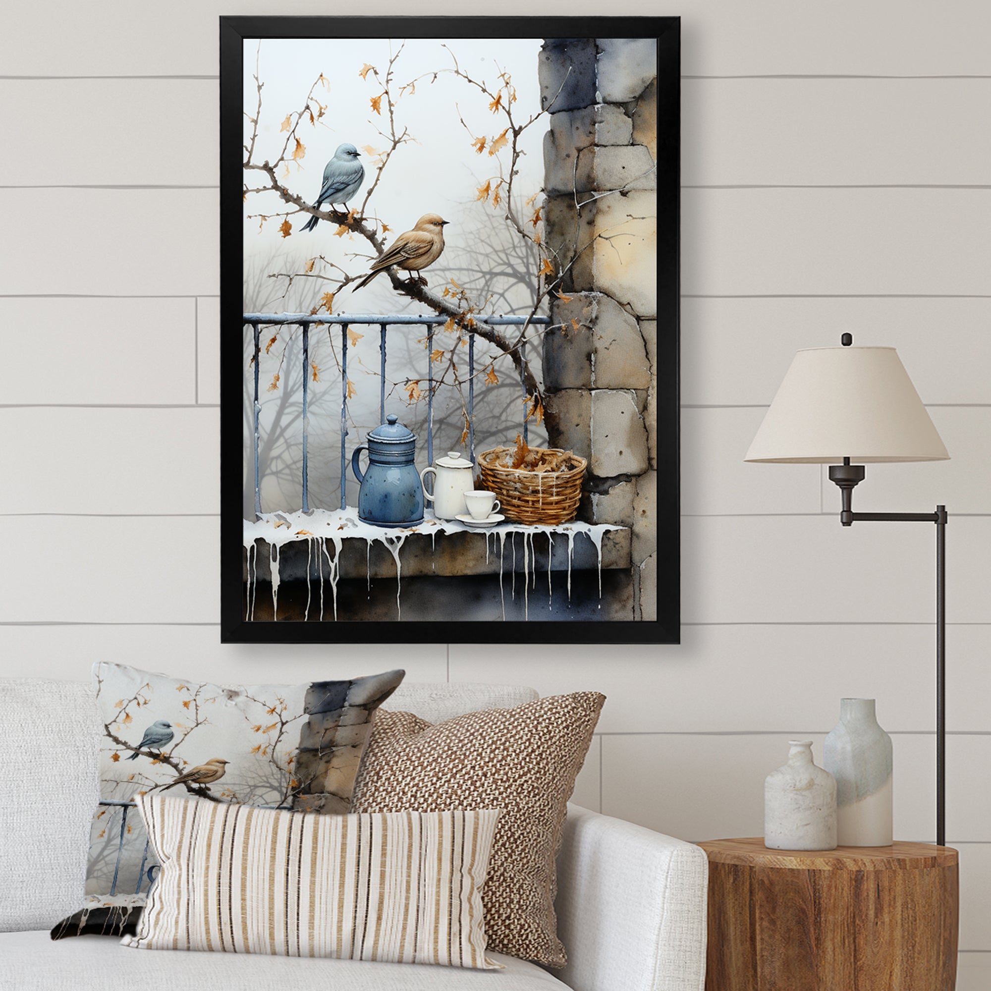 Snowy birds window views - Bird Wall Decor