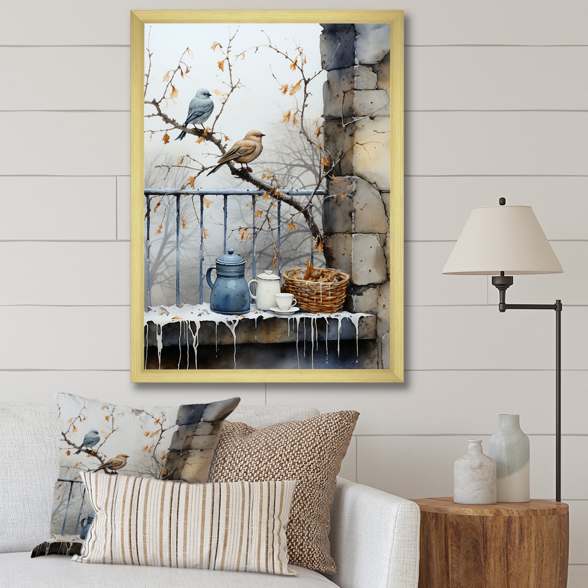 Snowy birds window views - Bird Wall Decor