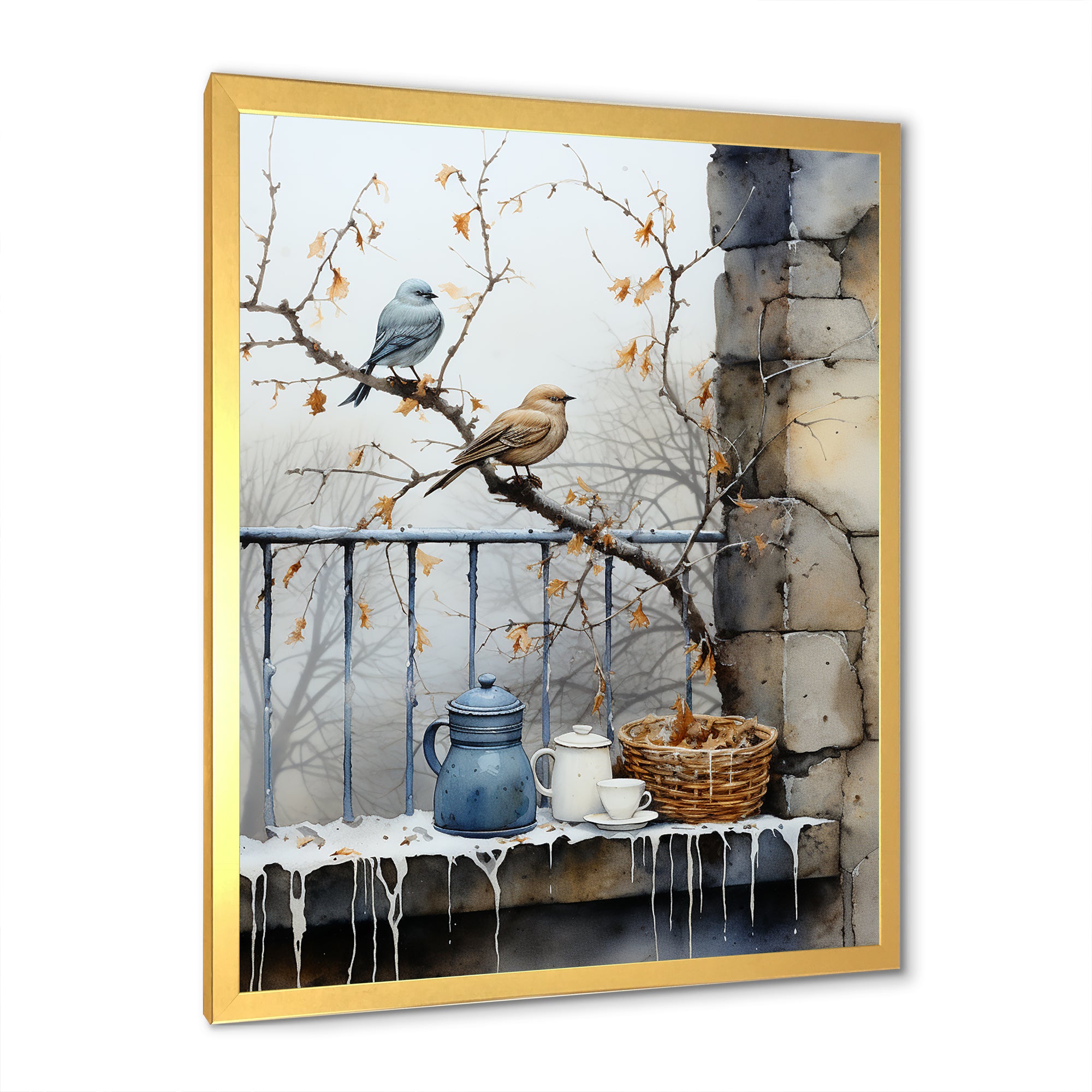 Snowy birds window views - Bird Wall Decor