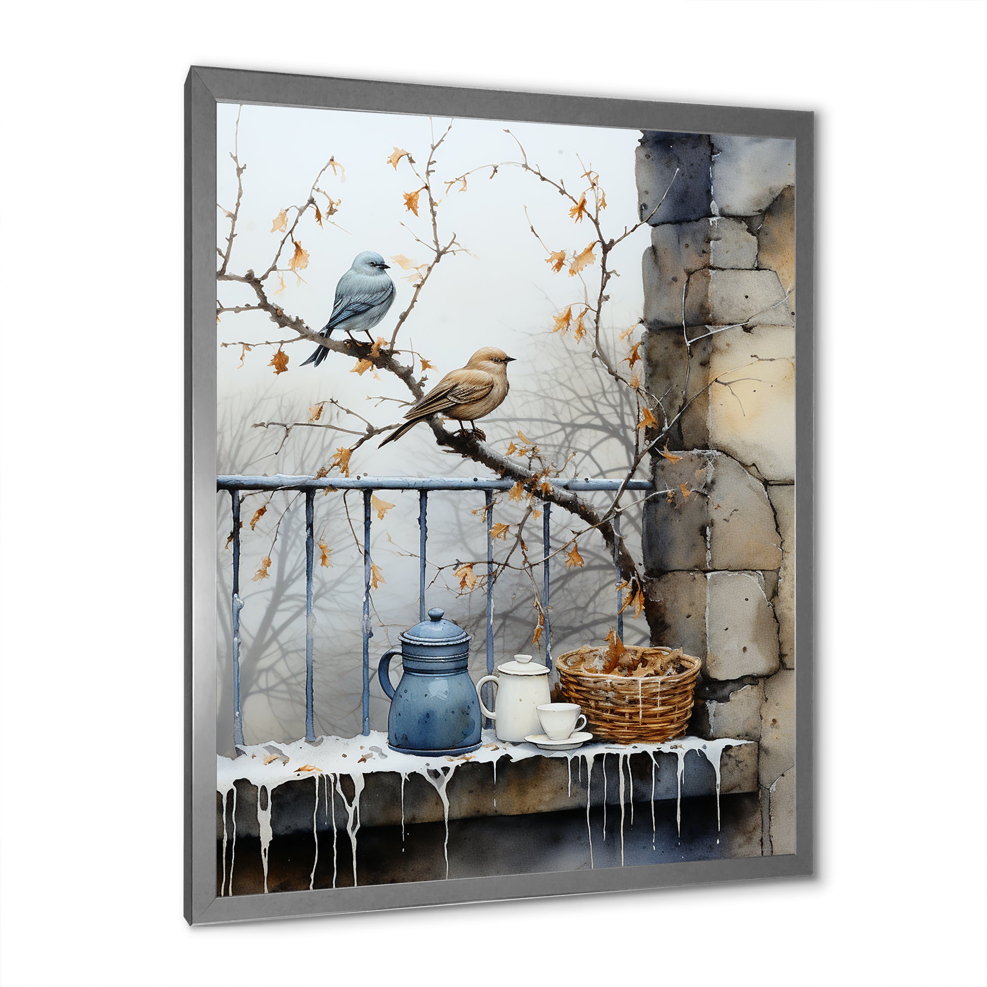 Snowy birds window views - Bird Wall Decor