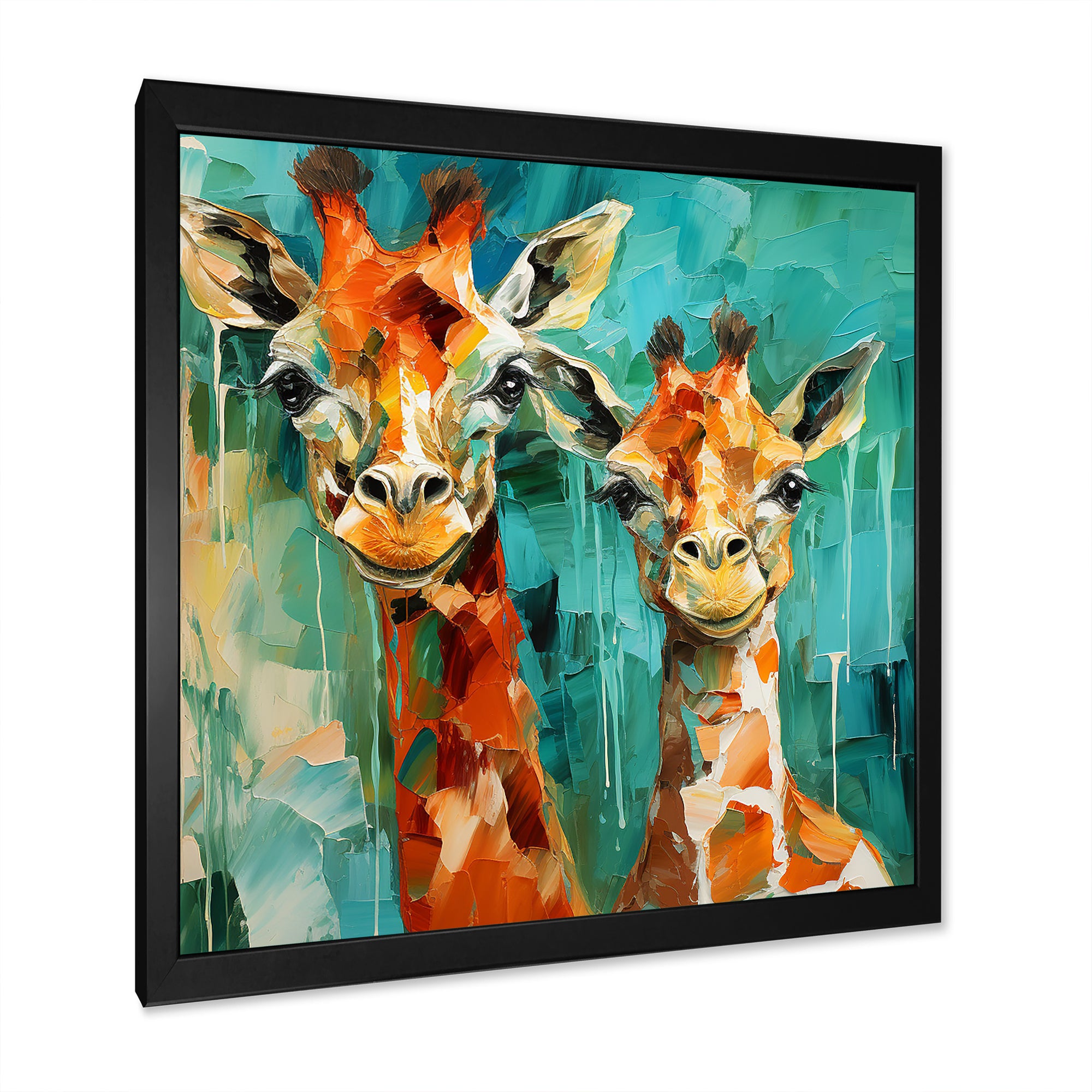 Majestic Giraffe Melody - Orange Giraffe Wall Art