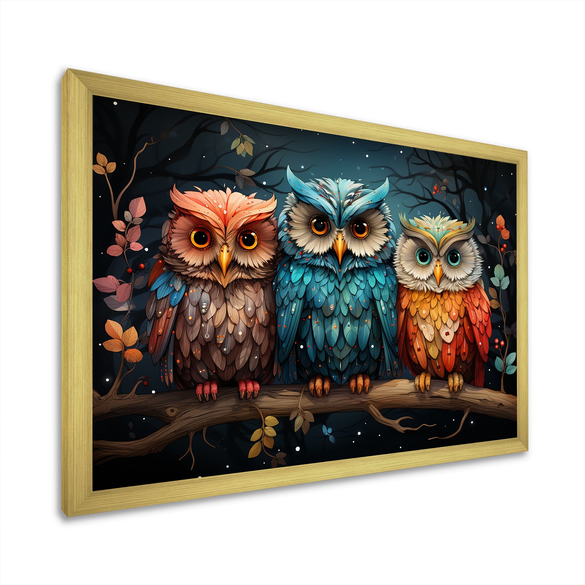Stalking forest owls - Owl Wall Art Prints