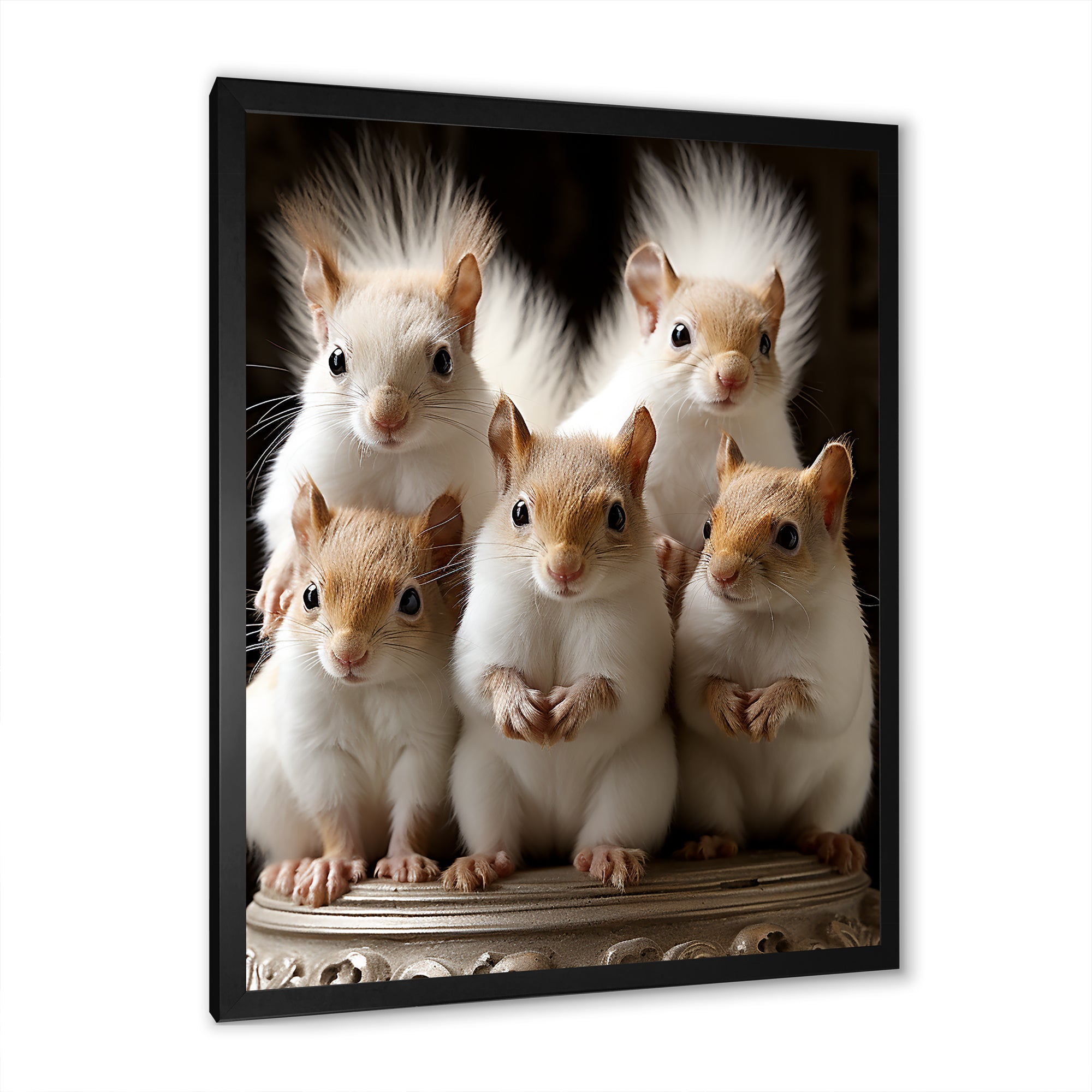 Charming Squirrel Gathering - Squirrel Living Room Wall Art