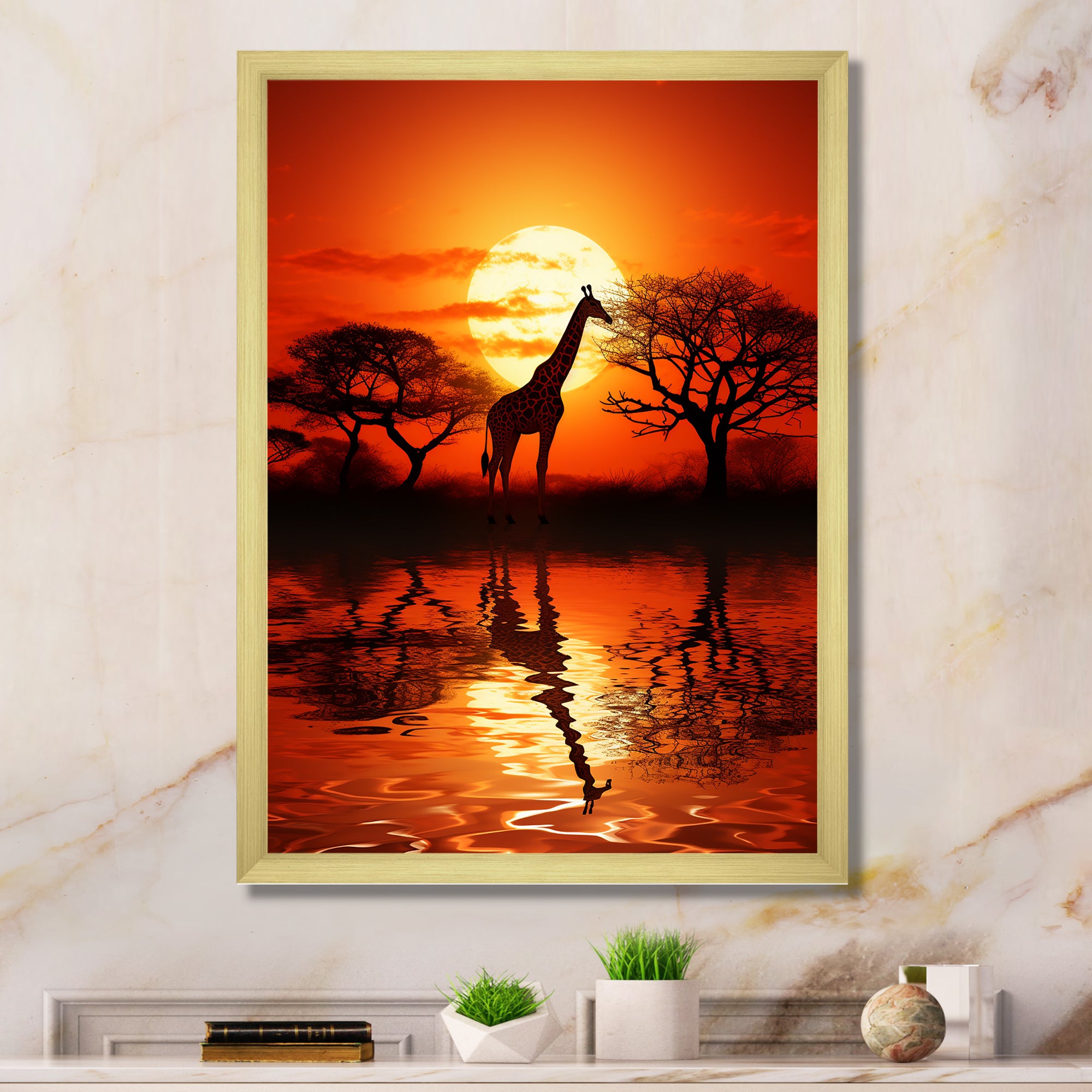 Savanna Safari Adventure giraffe - Giraffe Canvas Wall Art