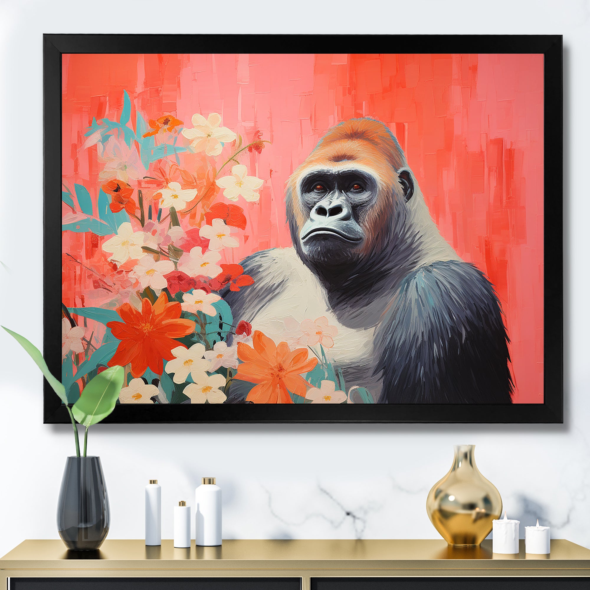 Vibrant Gorilla blooms - Gorilla Wall Art Prints